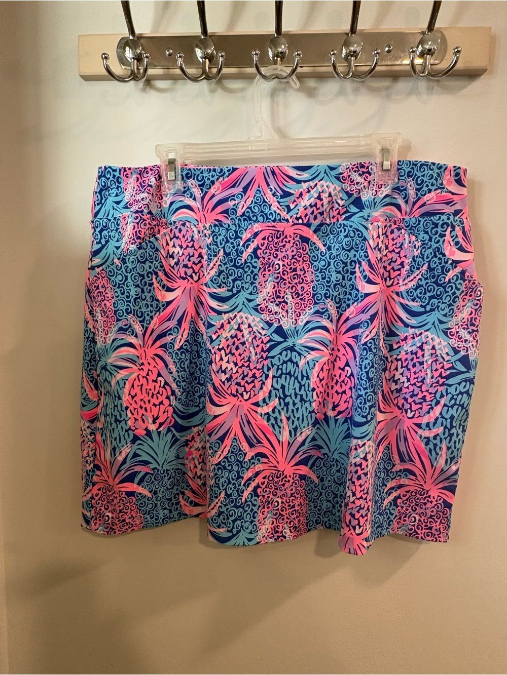 Lilly Pulitzer Blue & Pink Pineapple Print Mini Skirt Skort !